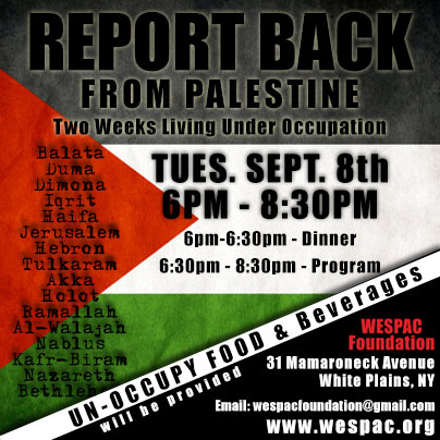 Report Back Palestine Flyer