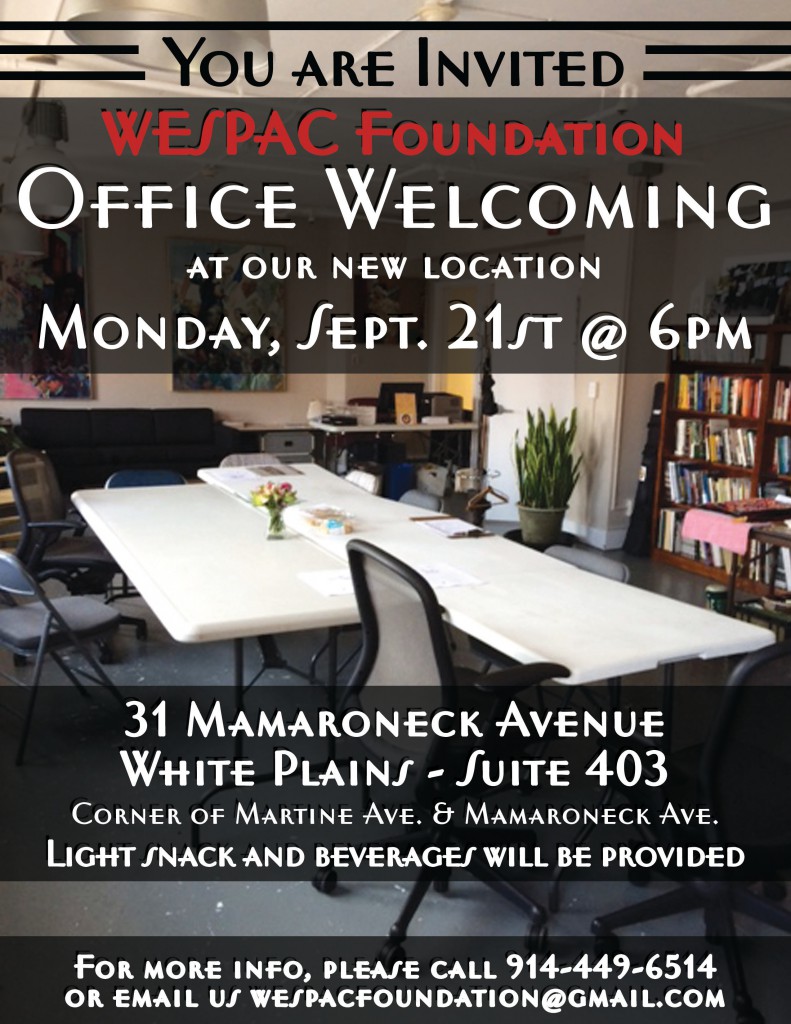 All are welcome to attend our office welcoming on Monday, September 21st at 6pm.  Please mark your calendars today: 