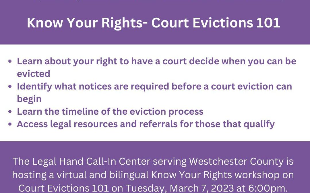 Know Your Rights: Court Evictions 101 Webinar