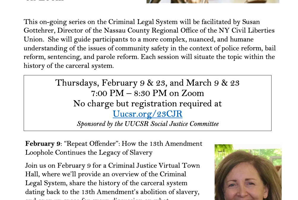 Criminal Legal System Reform Virtual Town Hall