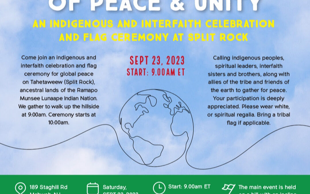 Global Gathering of Peace and Unity: Indigenous & Interfaith Celebration and Flag Ceremony at Split Rock