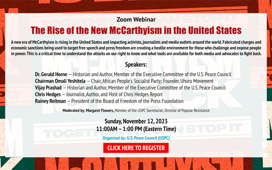 Webinar: The Rise of New McCarthyism in the United States