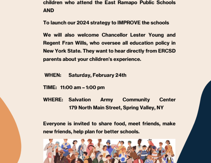 East Ramapo Schools Parent-Led Forum: Please Turn Out to Support BIPOC and Immigrant Parents and Children in the District